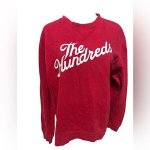 The Hundreds Slant Logo Red Crewneck Oversized Sweatshirt Medium